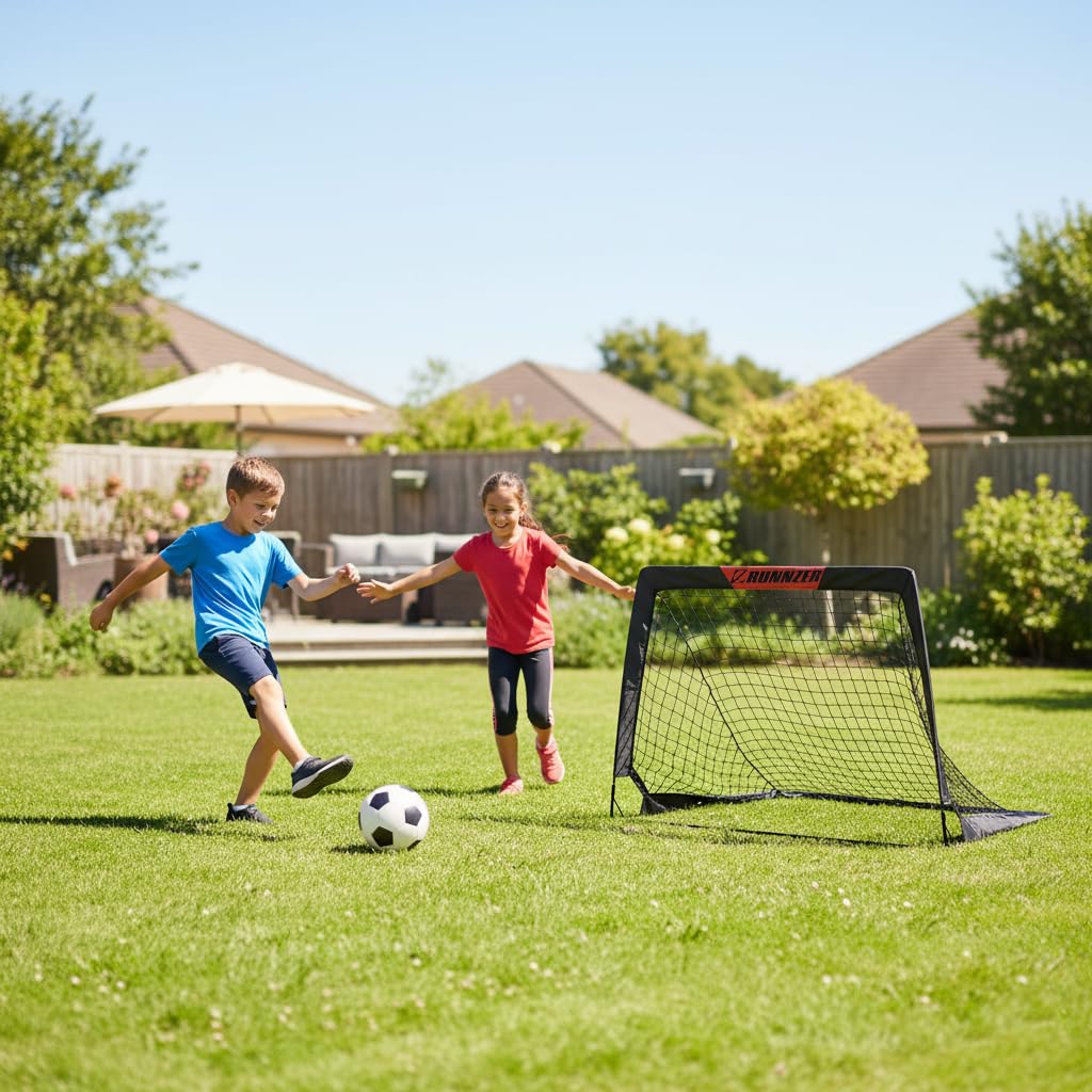 Amazon.com : L RUNNZER Kids Soccer Goals Set of 2, Soccer Nets for